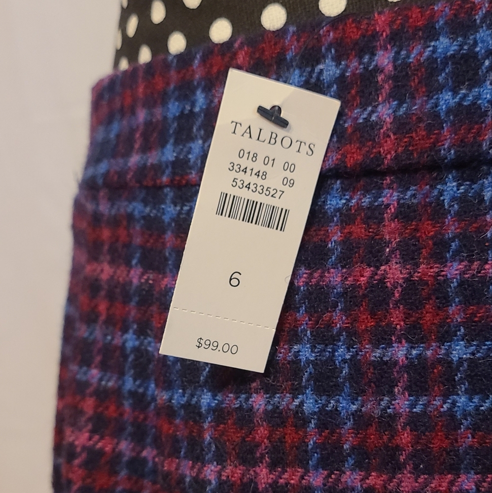 Talbots Plaid Skirt With Accent Buttons - Picture 6 of 9